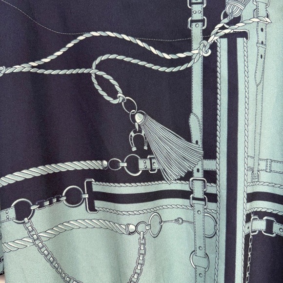 Ann Taylor NWT Kimono Surplice Tie Peplum Career Blouse Green/blue Medium - Picture 4 of 14